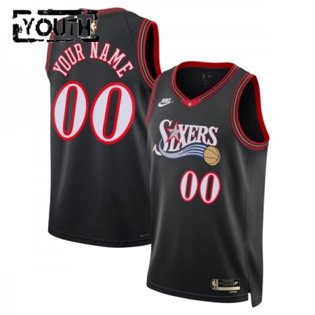 Dres Philadelphia 76ers Prilagođeni Nike 2025-26 Classic Edition Crno Swingman - Dječji